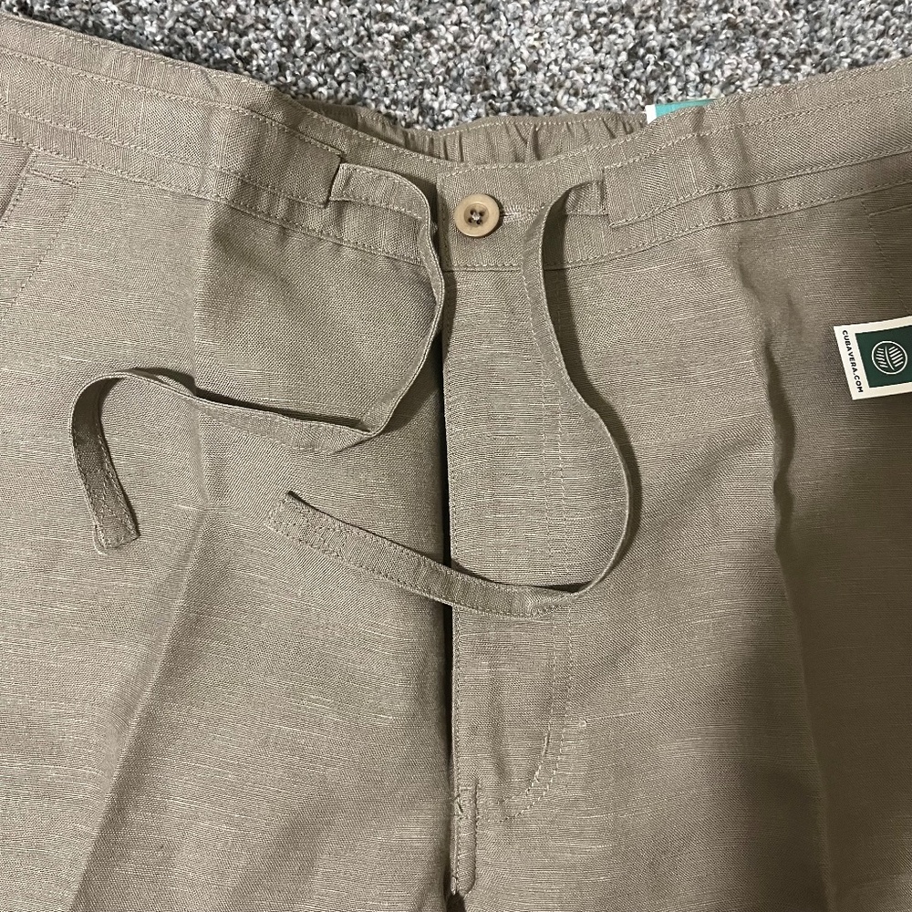 Men's Cubavera Linen -blend Drawstring Pants; size M; 32" Long - Picture 4 of 16